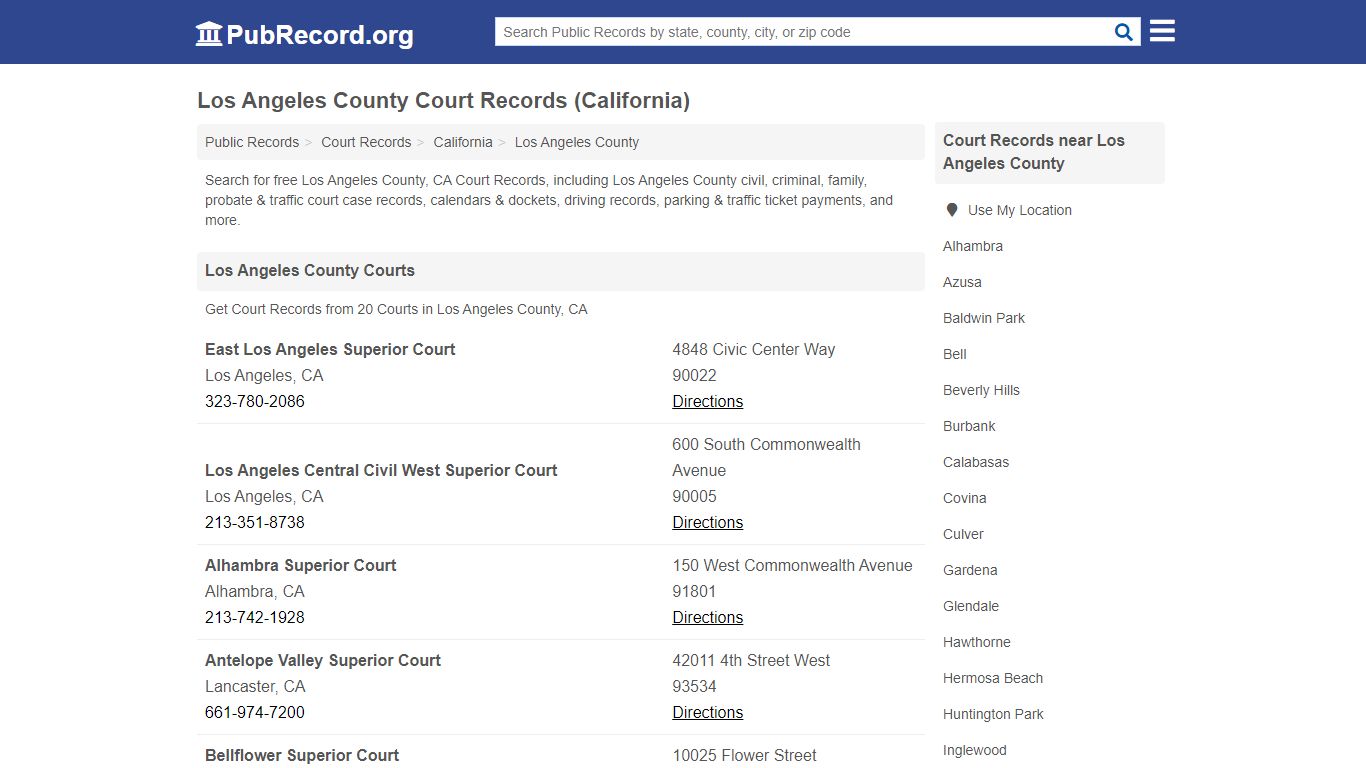 Los Angeles County Court Records (California) - PubRecord.org